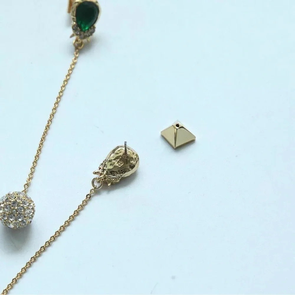 Alexis Bittar Gold and Green Drop Earrings - Picture 5 of 7